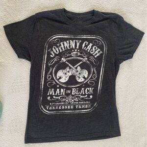 Johnny Cash Man In Black Tshirt Women’s Medium Preowned